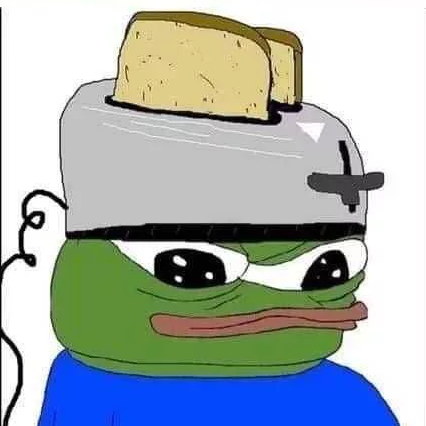 Pepe toaster head closeup — Pepe meme