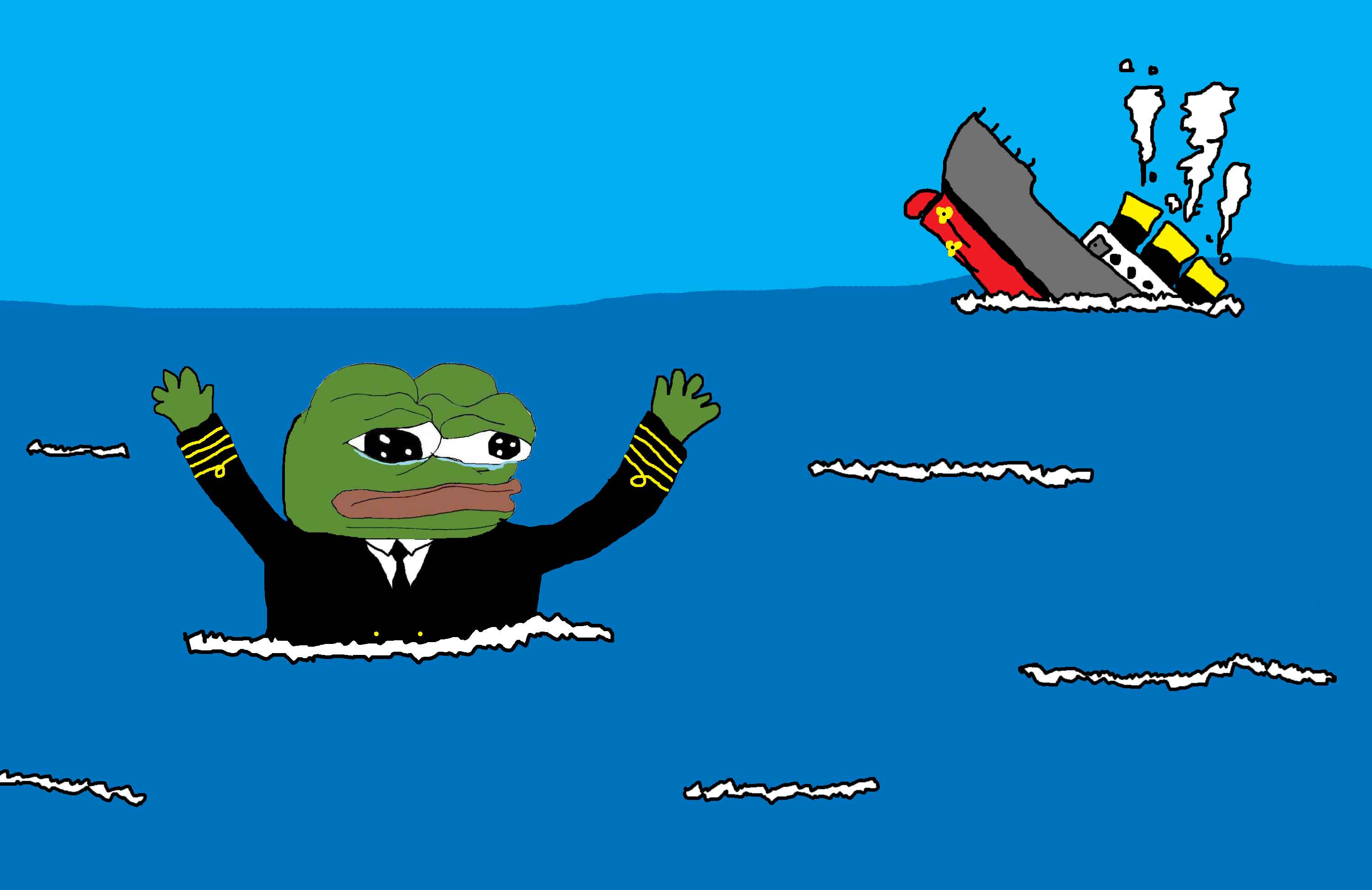Pepe captain ship sinking — Pepe meme