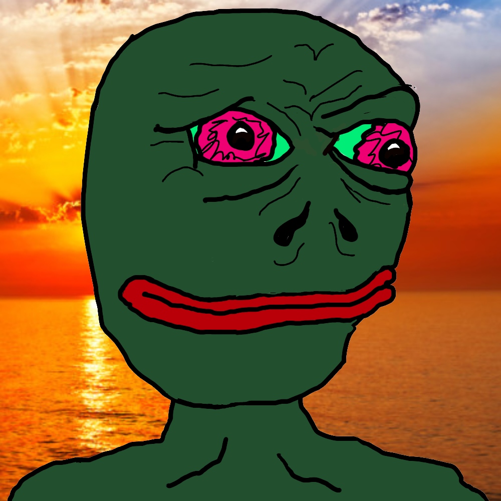 Pepe alien sunset — Pepe meme