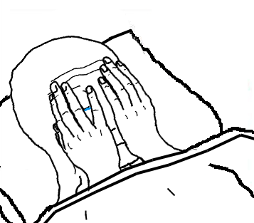 Wojak crying in bed covering face — Wojak meme