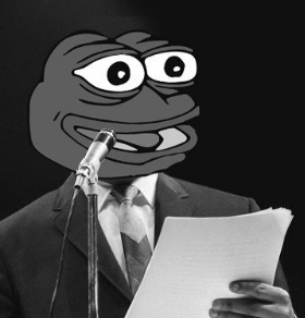Pepe grey at microphone — Pepe meme