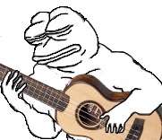 Pepe white playing guitar — Pepe meme