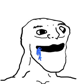 Brainlet wide mouth drooling — Brainlet meme