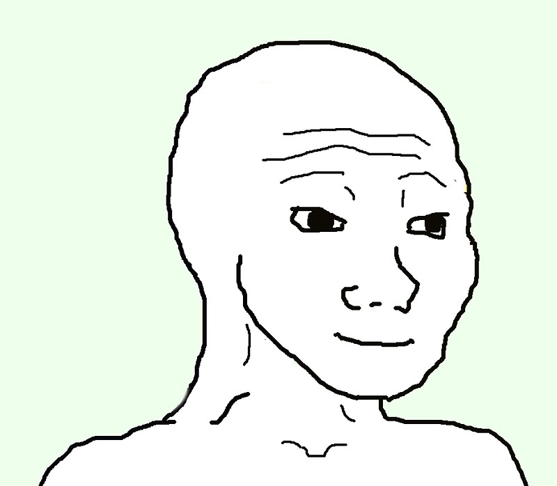 Wojak slightly happy face — Wojak meme