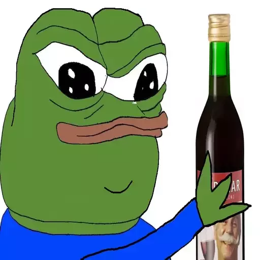 Holding wine bottle Frog Friends sticker — Sticker Packs meme