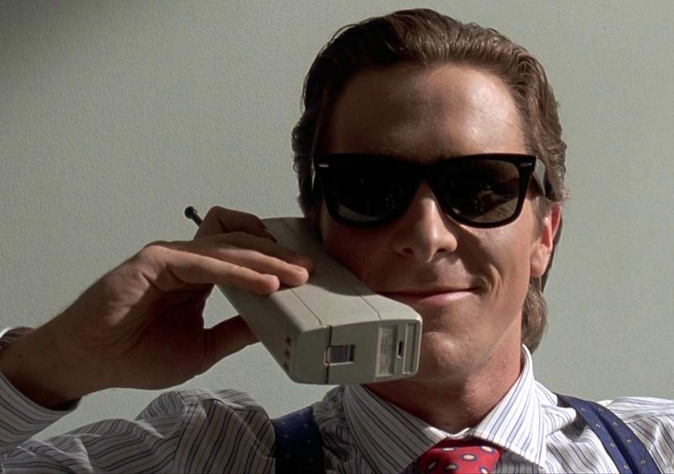 Bateman phone office — Reaction meme