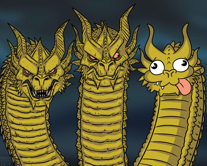 Three-headed Dragon meme template — Templates meme