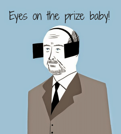Meme guy keeps eyes on the prize — Reaction meme