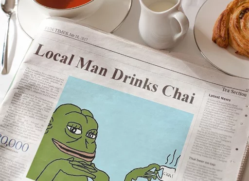 Newspaper chai Groyper sticker — Sticker Packs meme