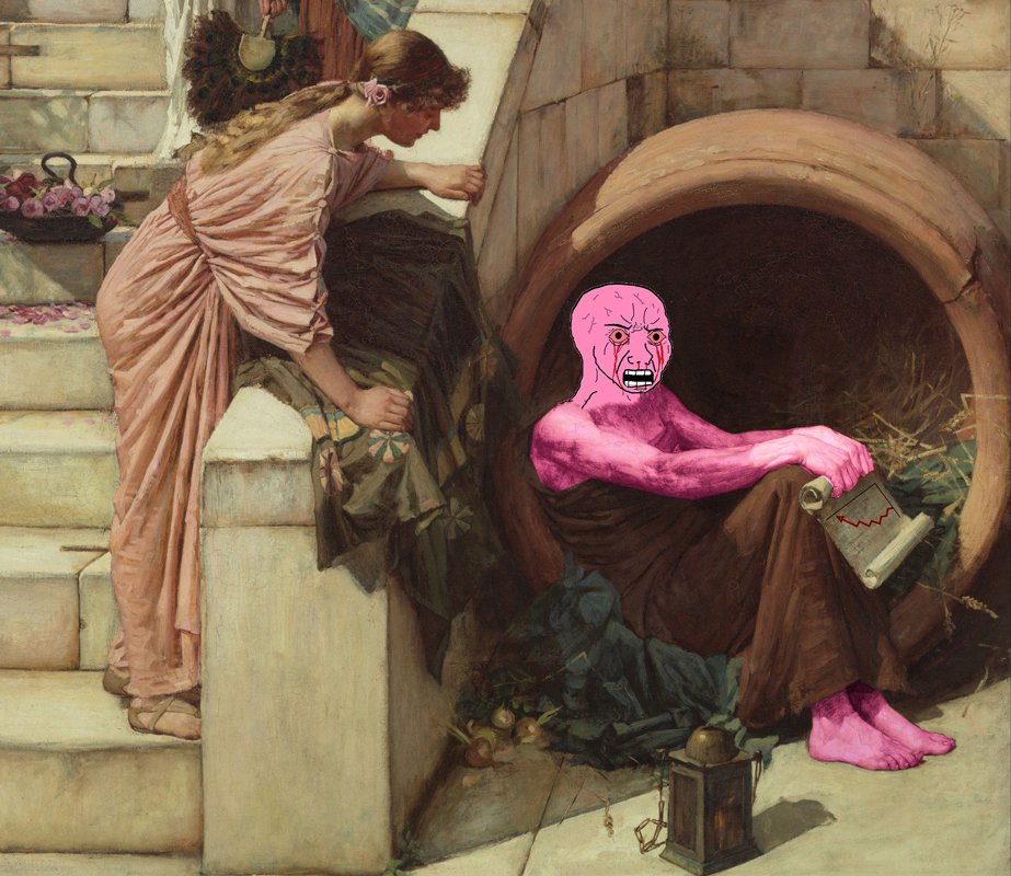Pink wojak diogenes — Wojak meme