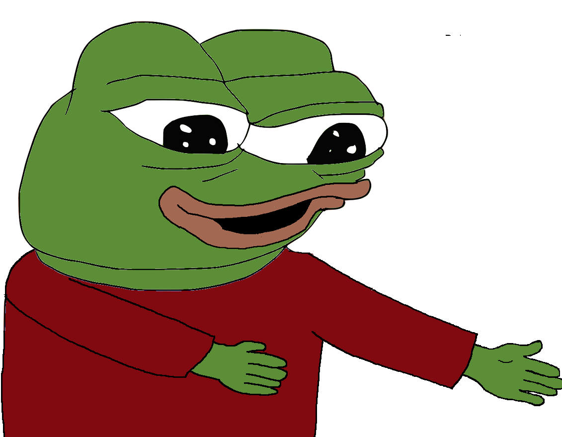 Pepe red shirt hug — Pepe meme