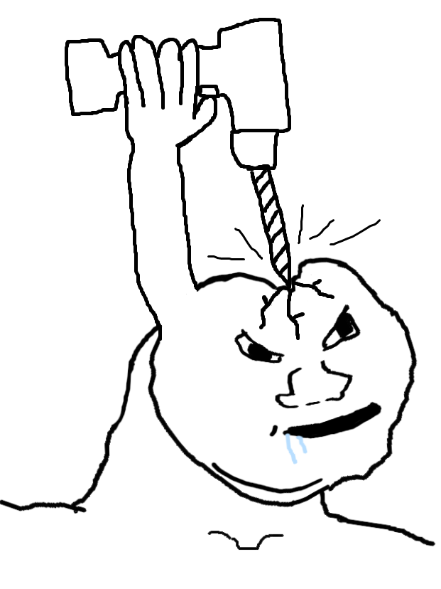 Brainlet drilling brain — Brainlet meme