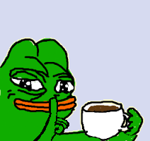 Pepe coffee shhh — Pepe meme