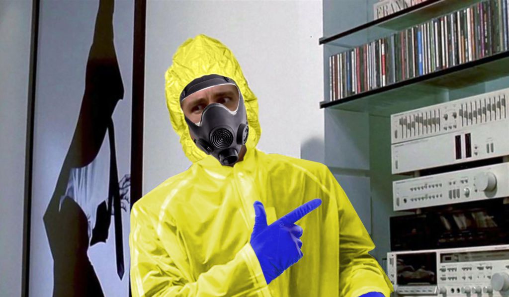 Bateman hazmat suit check em — Reaction meme