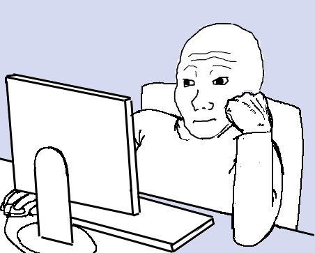 Wojak on computer — Wojak meme