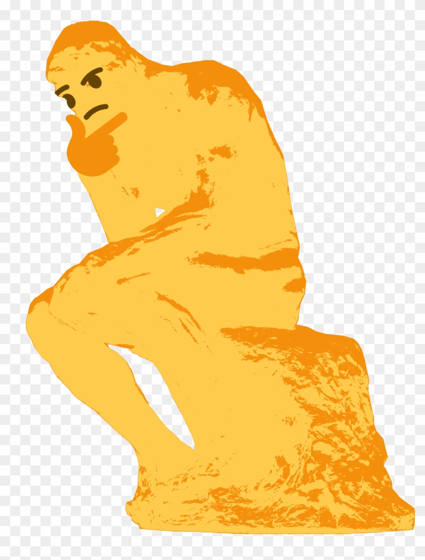 Yellow thinking guy statue — Reaction meme