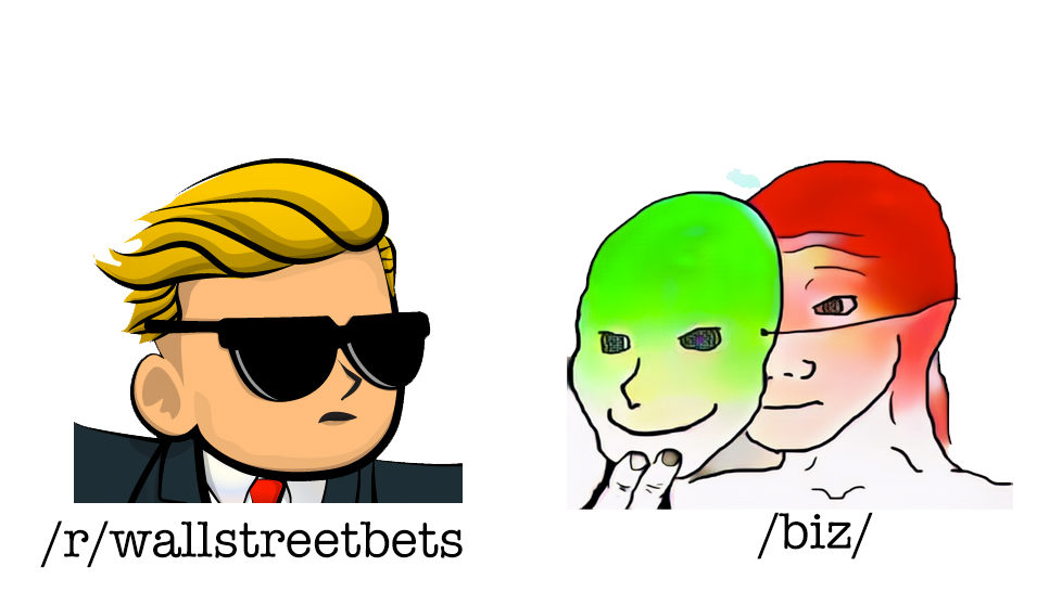 Wojak biz face vs wallstreetbets kid — Wojak meme