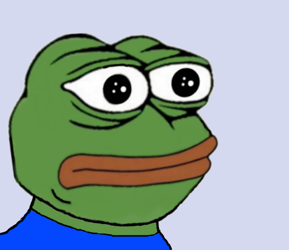 Pepe round head startled — Pepe meme