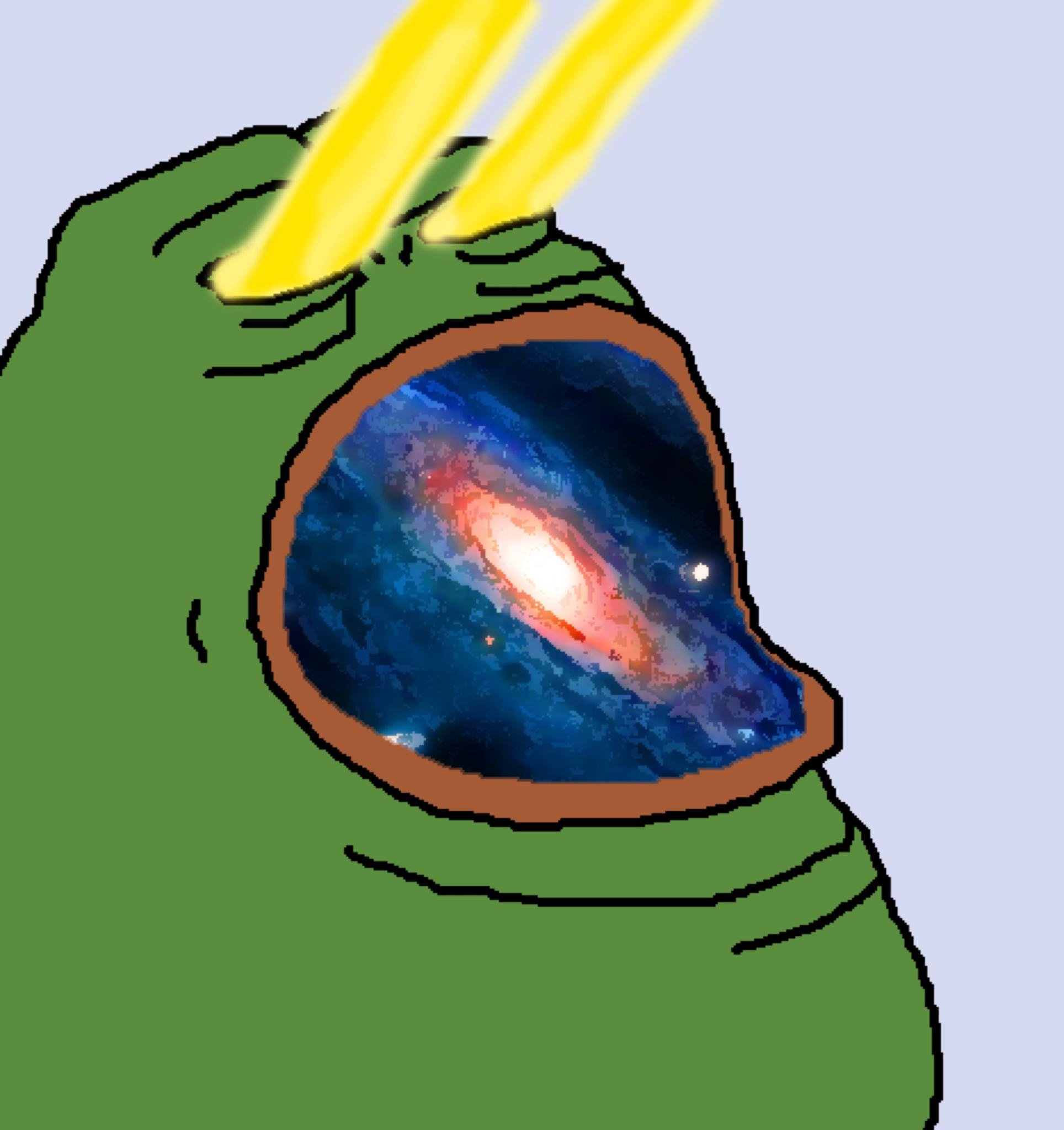 Pepe swallowing galaxy — Pepe meme