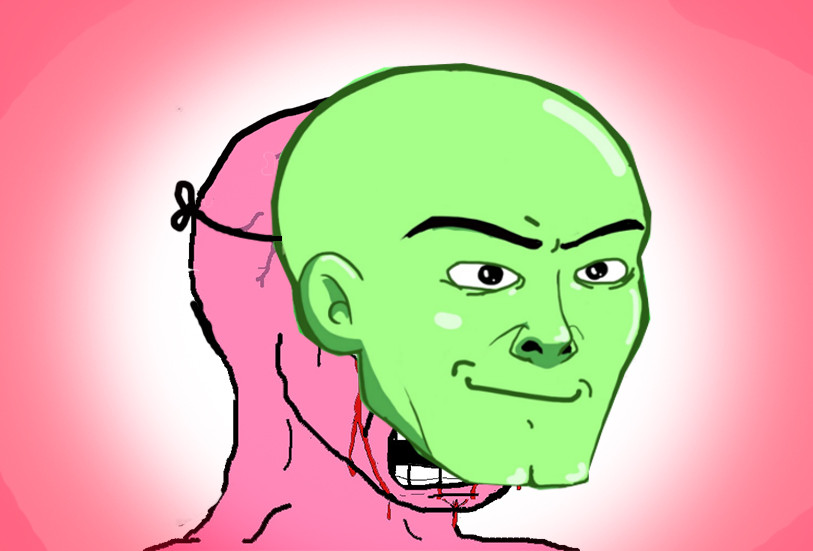 Pink wojak nujak mask — Wojak meme