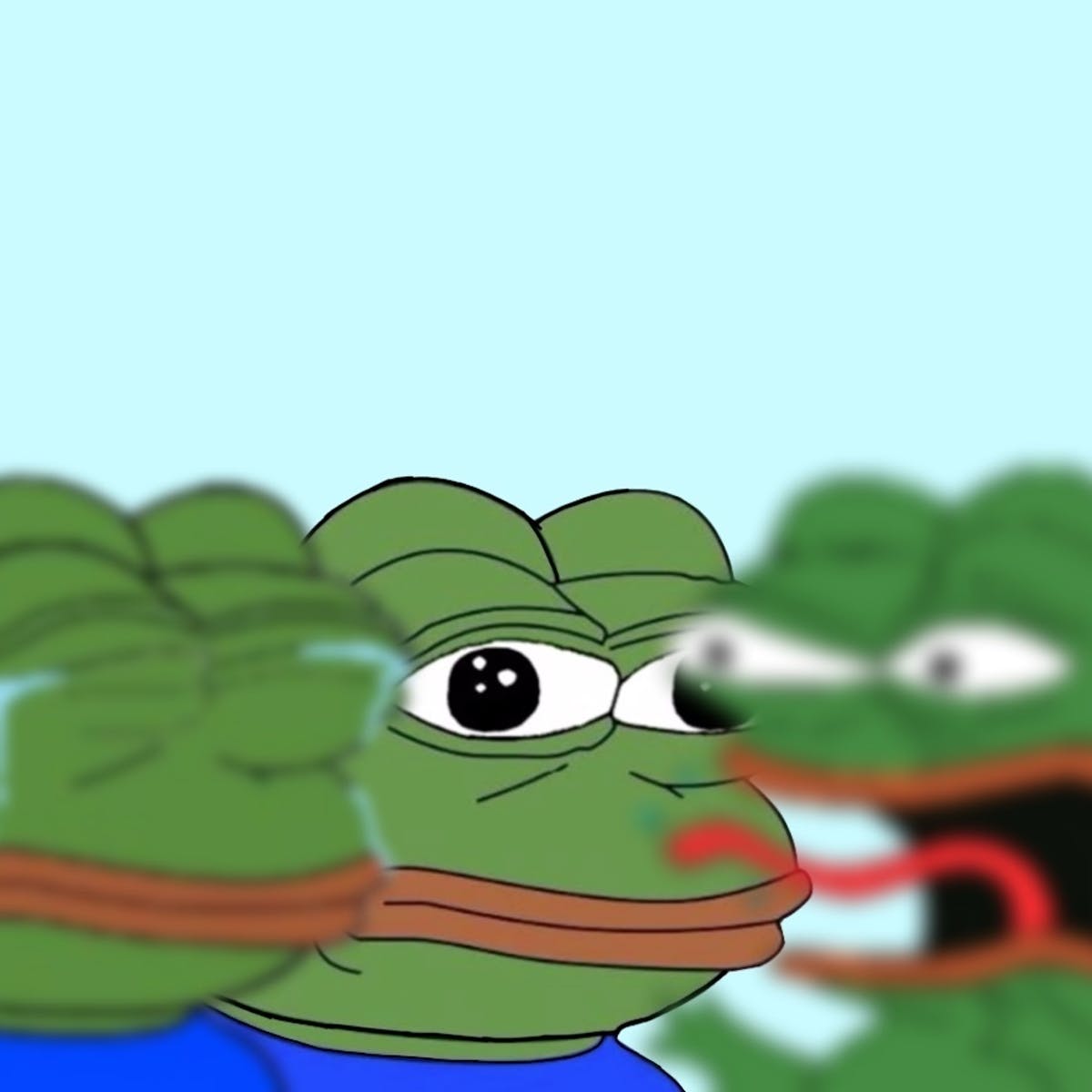 Pepe with screaming and crying pepes — Pepe meme