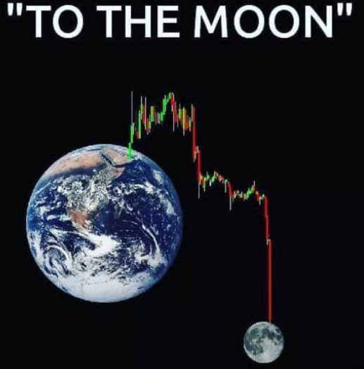 Chart going to the moon — Reaction meme