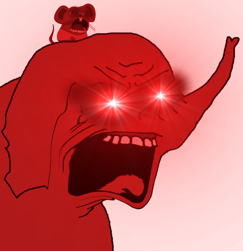 Red elephant mouse screaming — Reaction meme