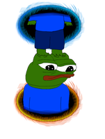 Pepe going through portal — Pepe meme