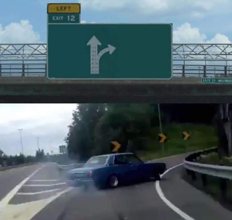 Car drifting exit meme template — Templates meme