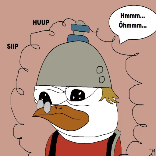 Dolan sipping helmet Frog Friends sticker — Sticker Packs meme