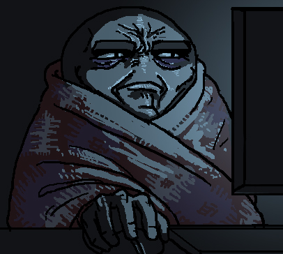 Angry comfy guy computer — Reaction meme