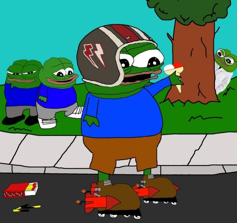 Pepe rocket skates — Pepe meme