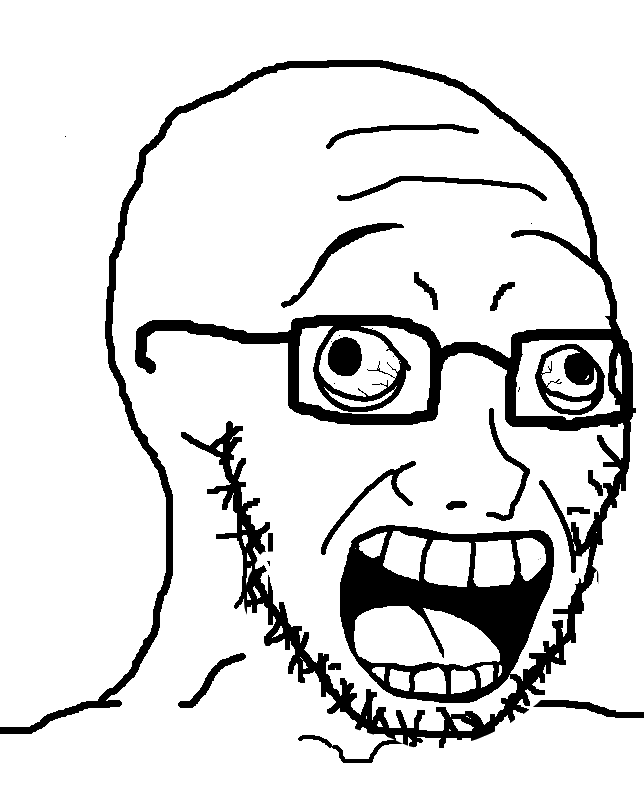 Wojak soy boy crazy expression — Wojak meme