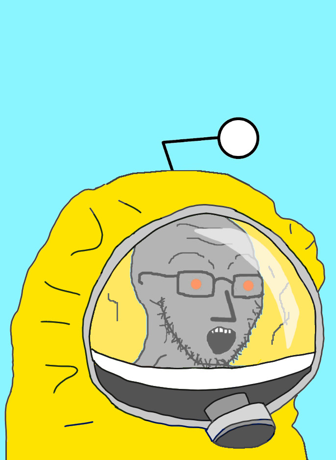 Wojak npc reddit soy boy hazmat suit — Wojak meme