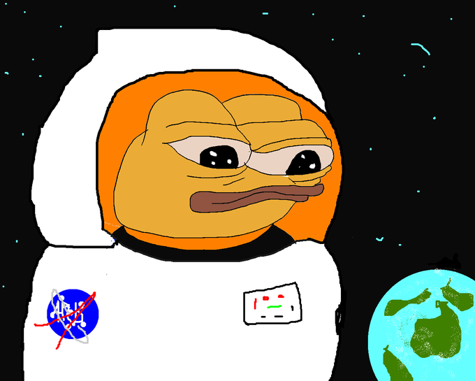 Pepe spacesuit orange face — Pepe meme