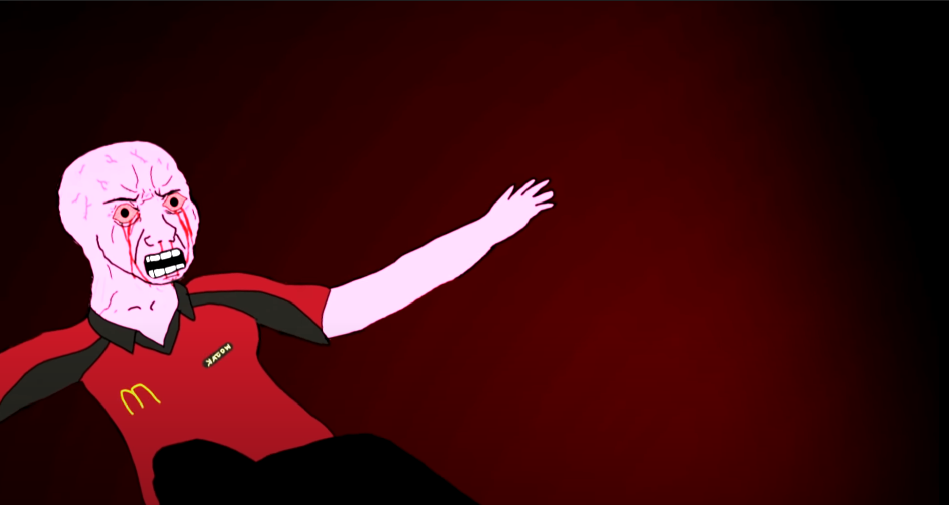 Pink wojak wagie falling down — Wojak meme