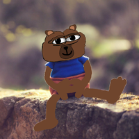Bobo bear plush sitting — Bobo meme