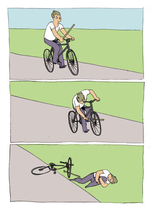 Bike Fall meme template — Templates meme