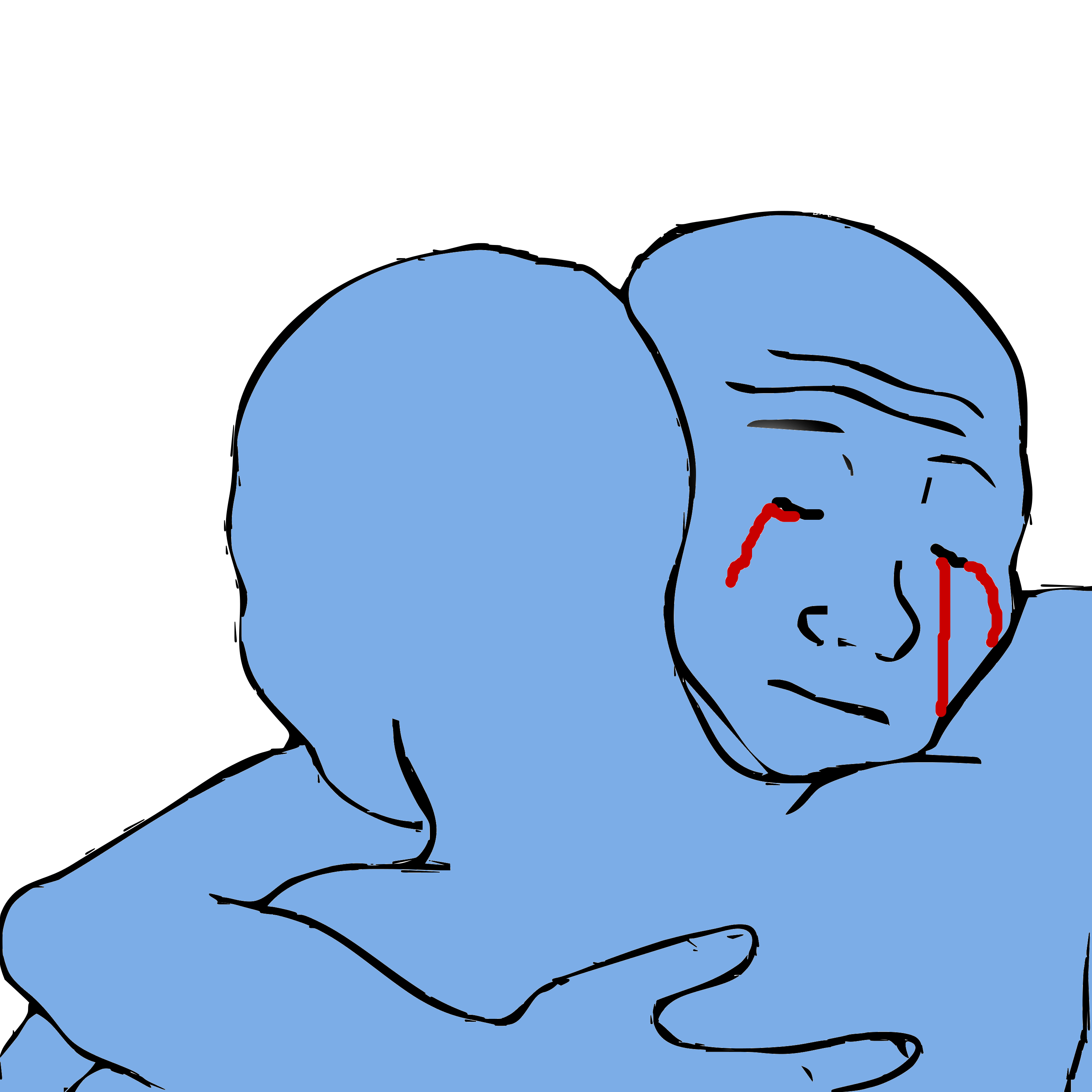 Wojaks blue crying — Wojak meme