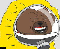 Bobo hazmat suit laughing — Bobo meme