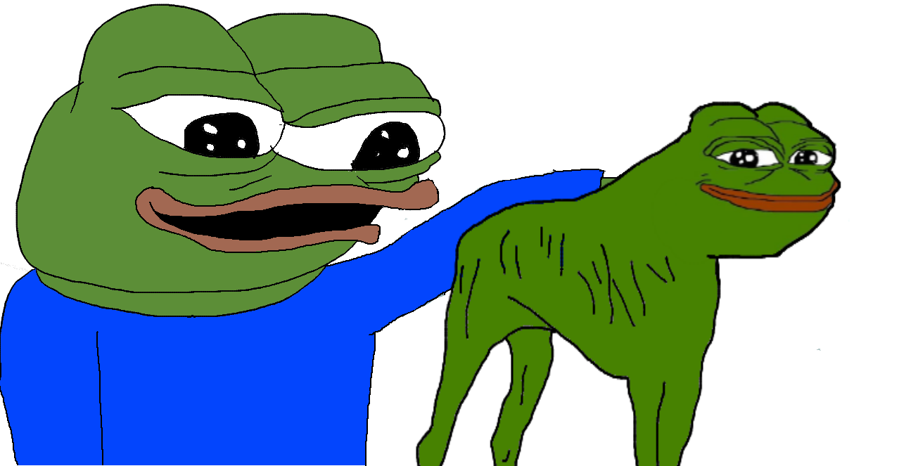 Pepe pets pepe dog — Pepe meme