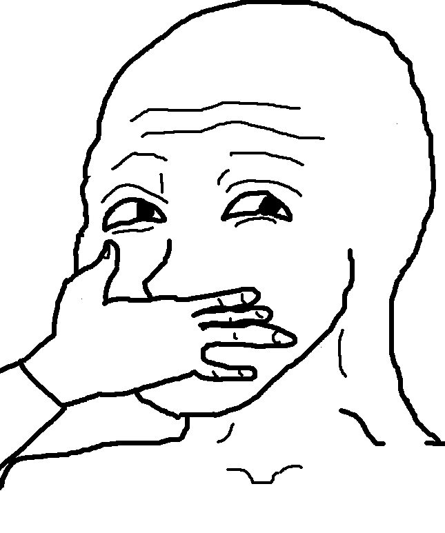 Wojak hiding laugh — Wojak meme