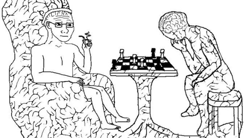 Wojak plays brain chess — Wojak meme