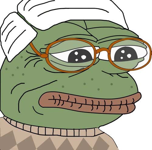 Pepe grandma old sad — Pepe meme
