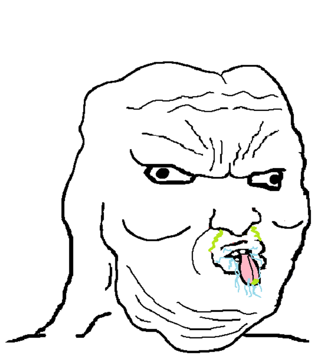 Brainlet running snot — Brainlet meme