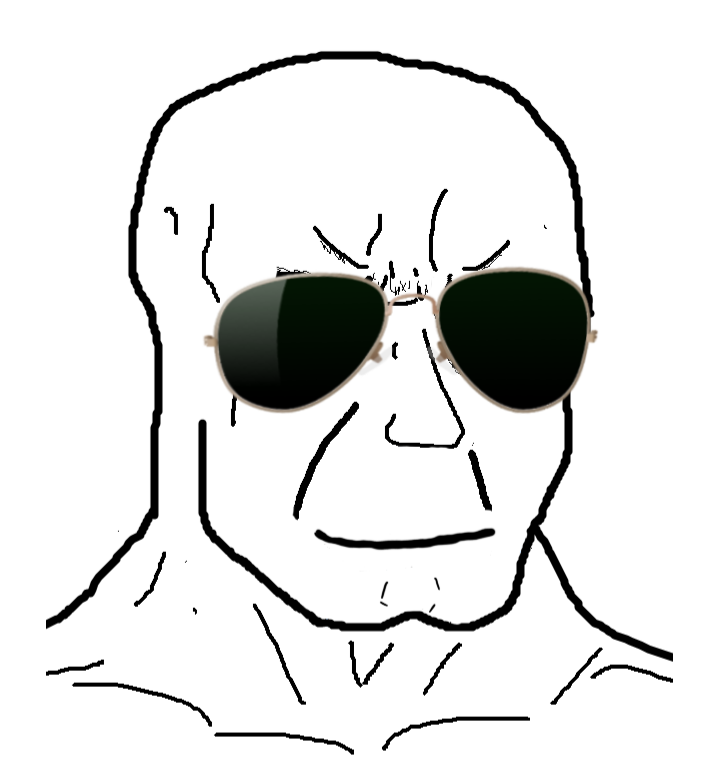 Wojak chad aviator sunglasses — Wojak meme