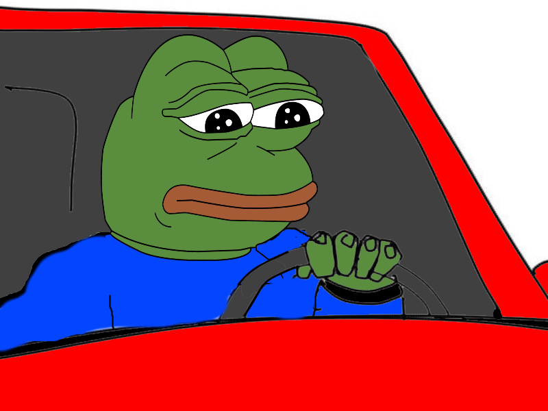 Pepe driving car — Pepe meme