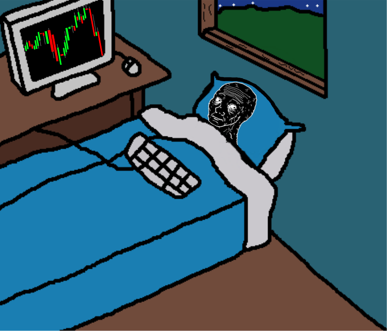 Dark wojak red chart — Reaction meme