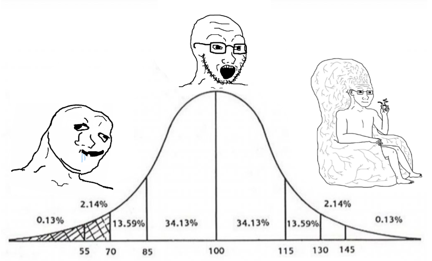 Wojak IQ distribution meme template — Templates meme
