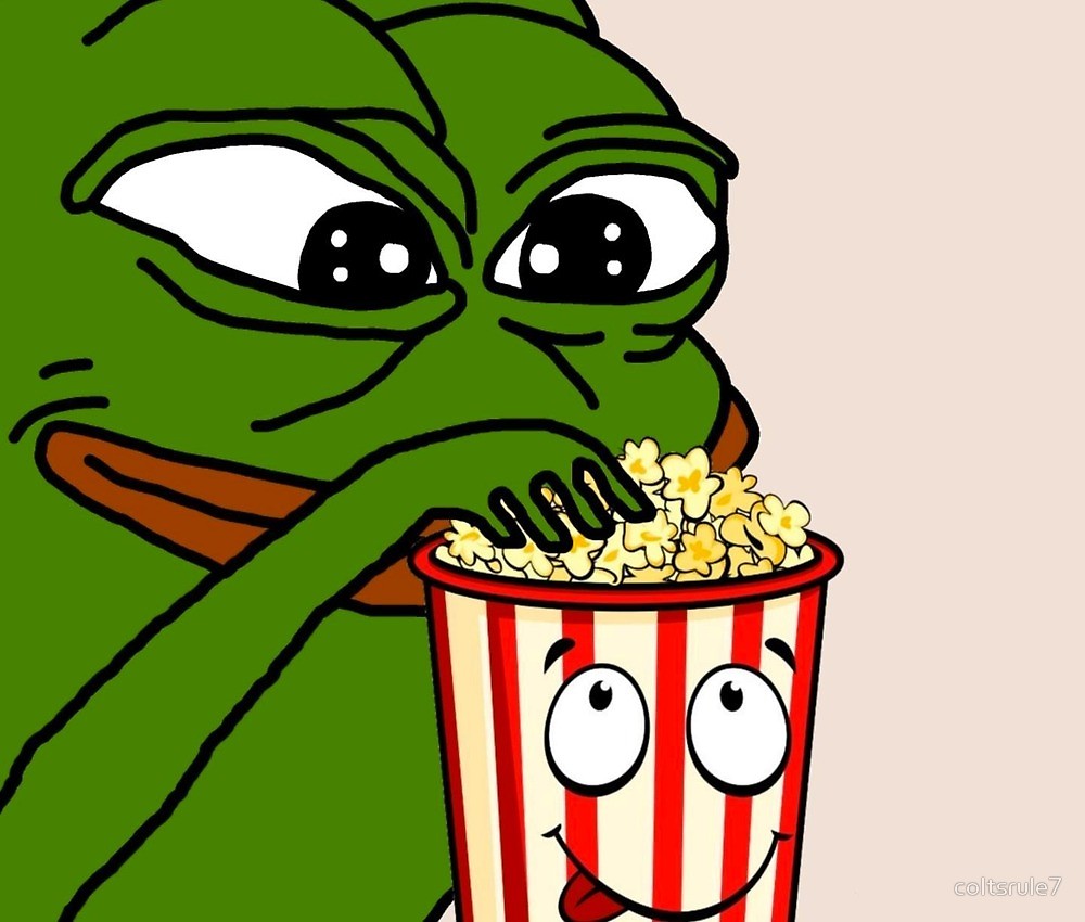 Pepe eats popcorn — Pepe meme